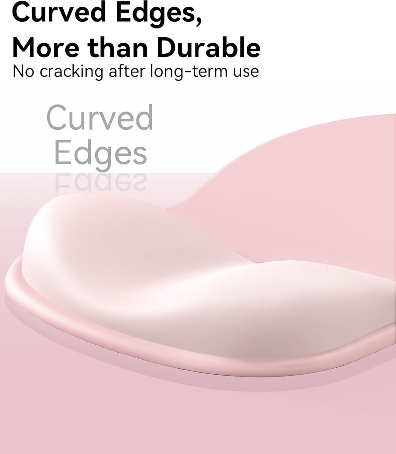 eulps Mouse Pad with Gel Wrist Rest, Ergonomic Comfortable Computer Wrist Support for Laptop, Pain Relief Mousepad with Non-Slip PU Base for Office & Home (Pink) - Image 5